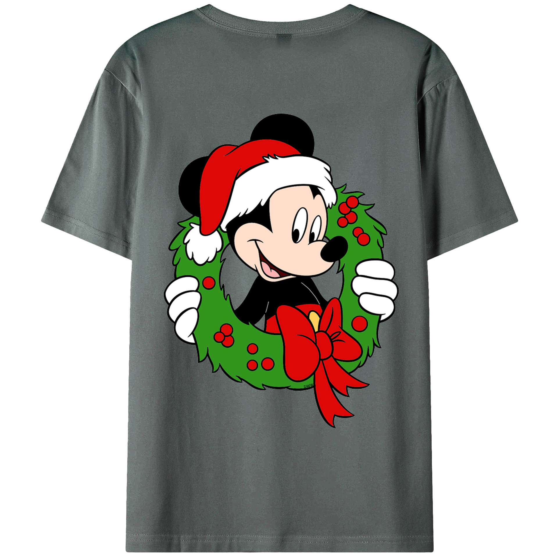 ミッキーマウス Mickey Mouse 綿100％ メンズ半袖Tシャツ（バックプリント） 通気性